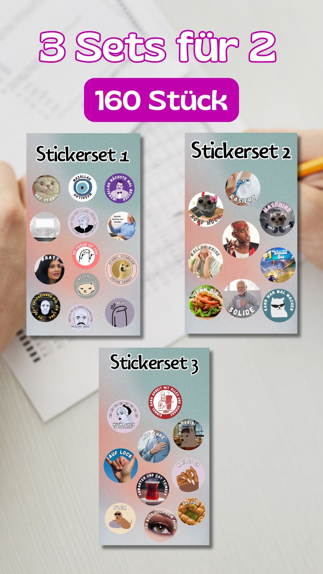 3 Sets für 2 (160 Sticker)