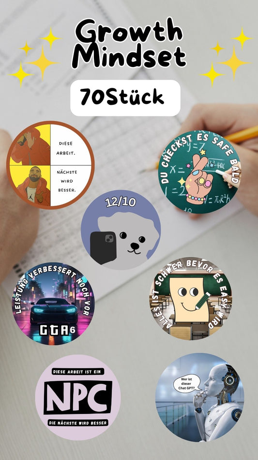 Stickerset Growth Mindset (70 Sticker)