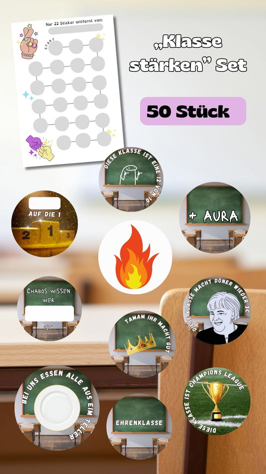 Klasse stärken Set (45 Sticker) & Poster in DIN A4